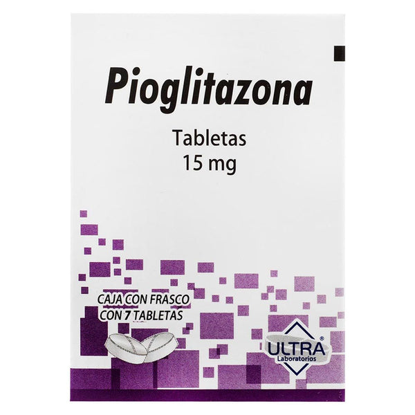 Pioglitazona 15 mg. tabletas con 7 (ultra)