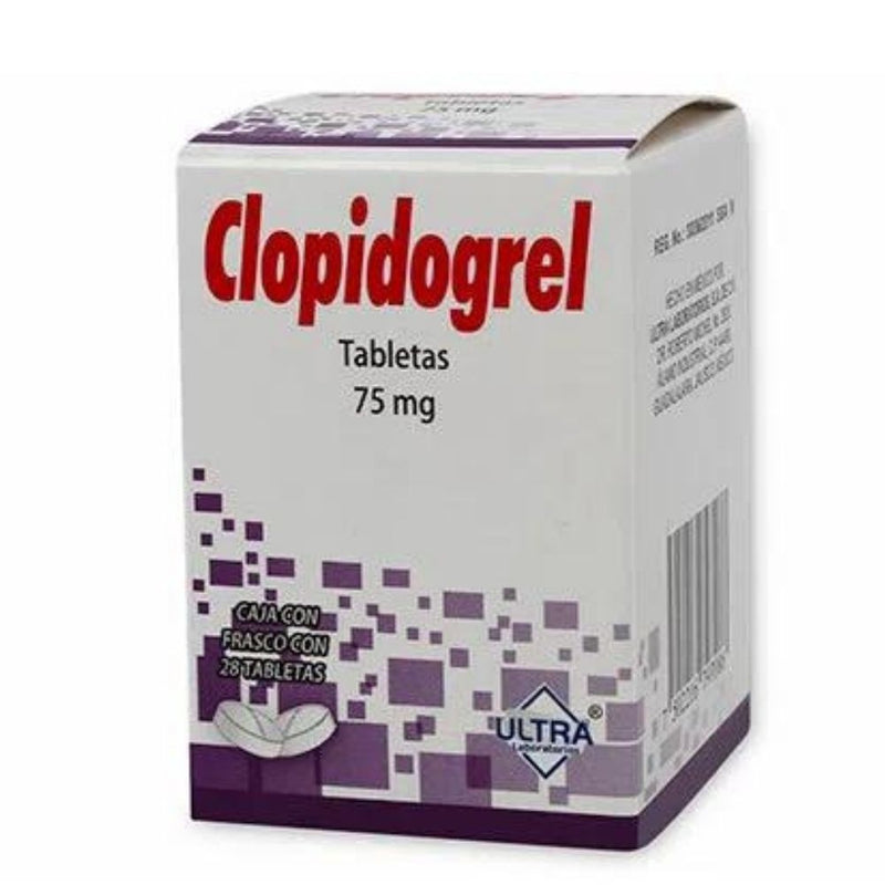 Clopidogrel 75 mg tabletas con 28 (ultra)