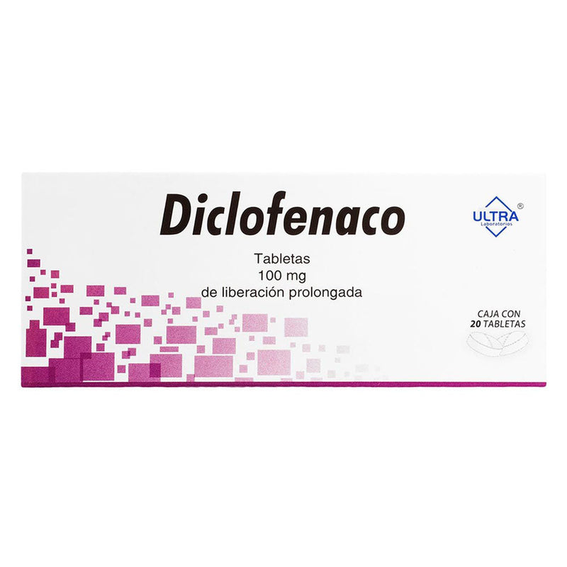 Diclofenaco 100 mg tabletas con 20 (ultra)