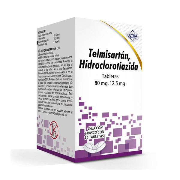 Telmisartan-hidroclorotiazida 80/12.5 mg tabletas con 14 (ultra)