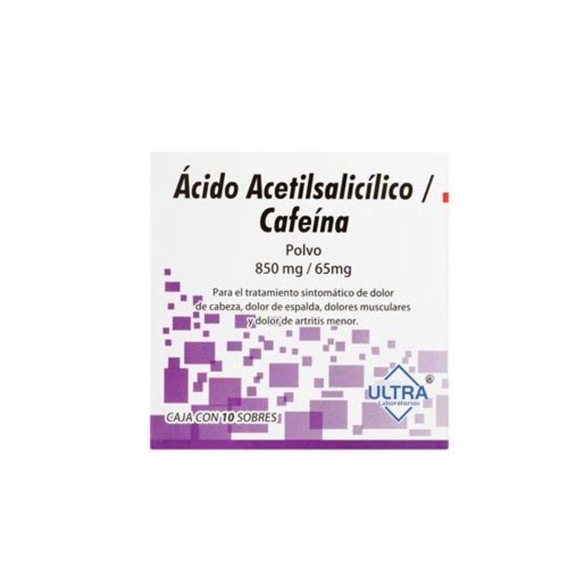 Acido acetilsalicilico - cafeina sobres 850/65 mg con 30 (ultra)
