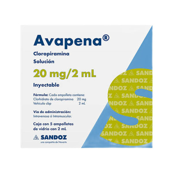 Avapena solucion inyectable 5 ampolletas 20mg/2ml