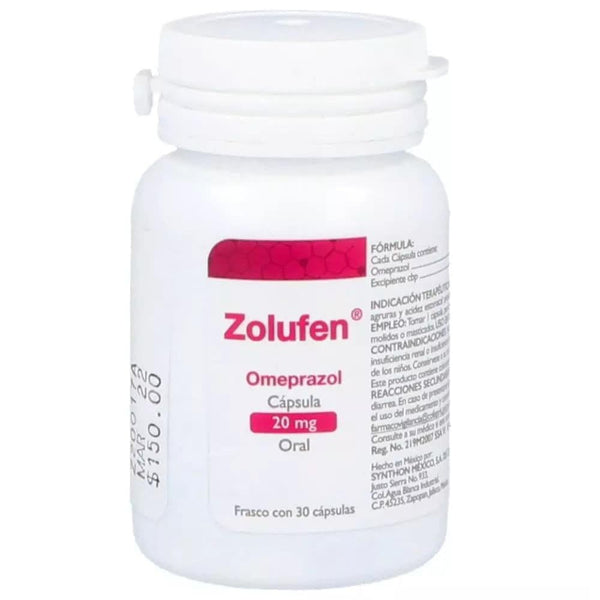 Omeprazol 20 mg. capsulas con 120 (zolufen)