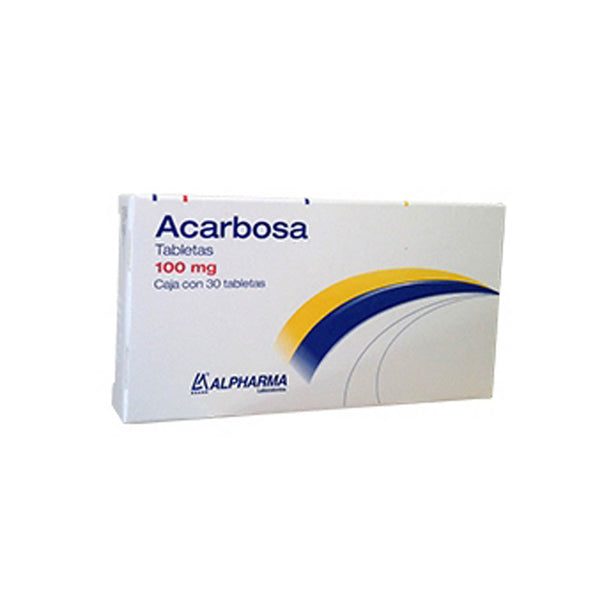 Acarbosa 100 mg tabletas con 30 (alpharma)