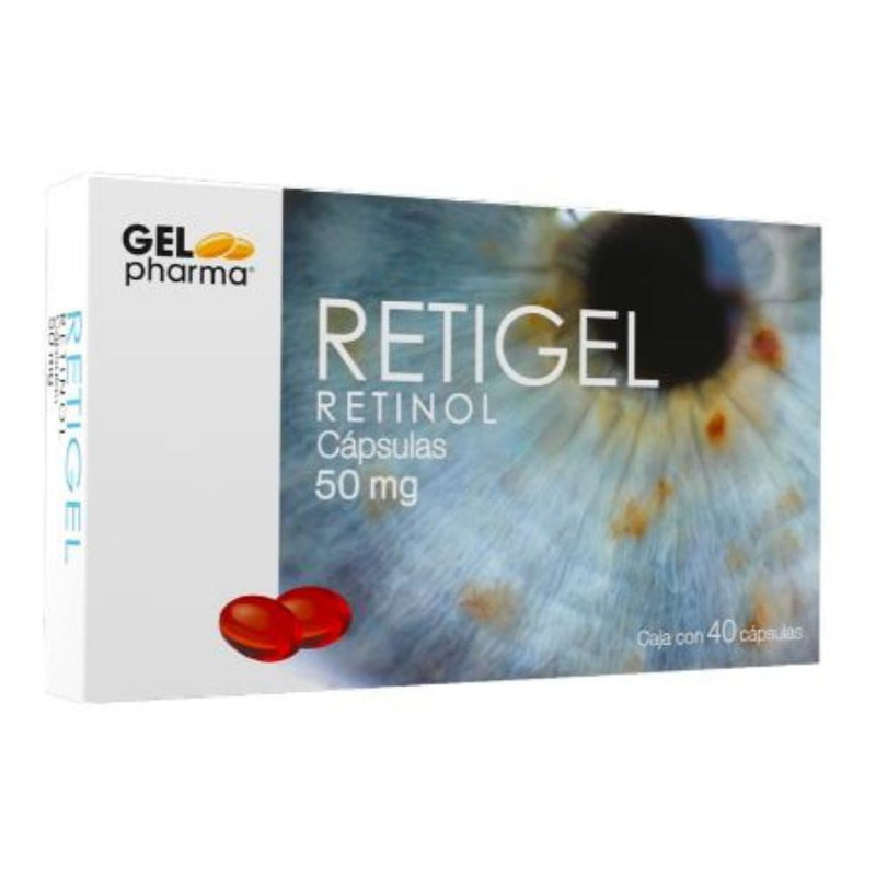 Retinol 50 mg capsulas con 40 (retigel)