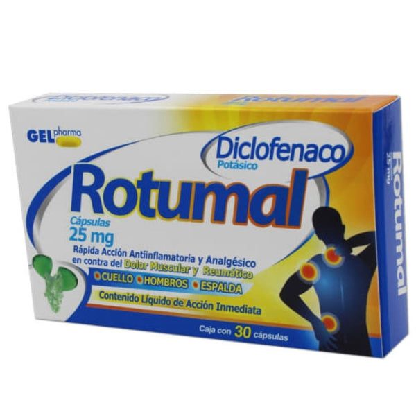 Diclofenaco potasico 25 mg capsulas con 30 (rotespumal)