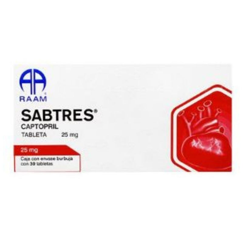 Captopril 25 mg tabletas con 30 (sabtres)