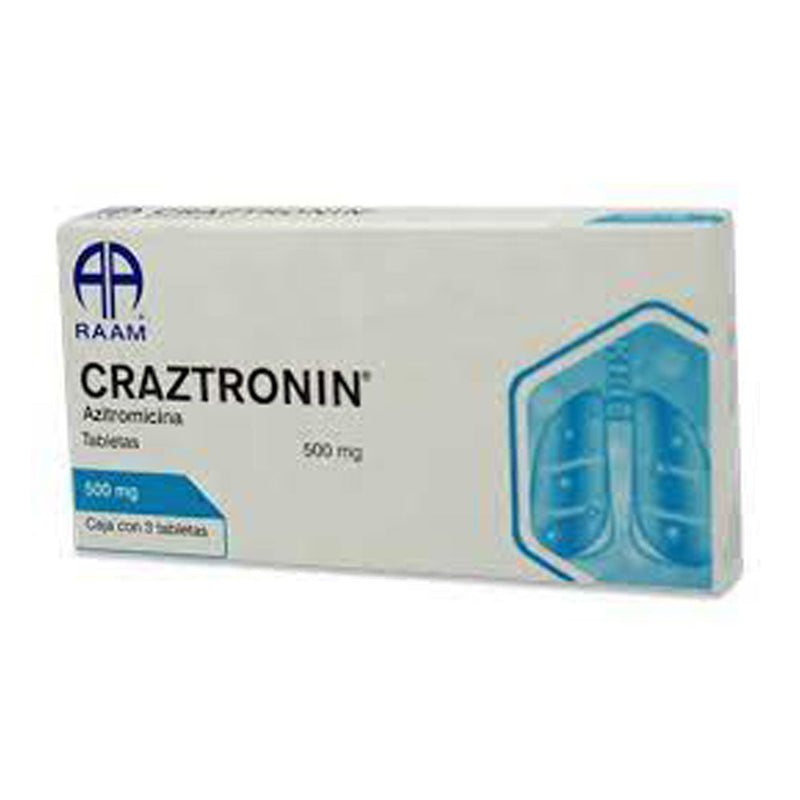 Azitromicina 500 mg tabletas con 3 (craztronin)