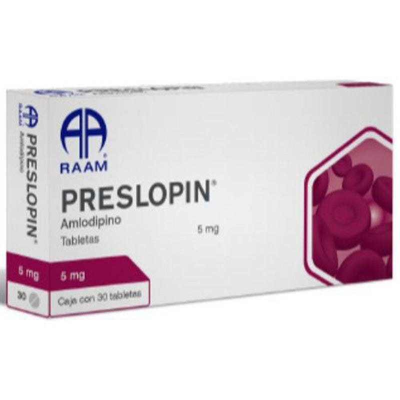 Amlodipino 5 mg tabletas con 30 (preslopin)