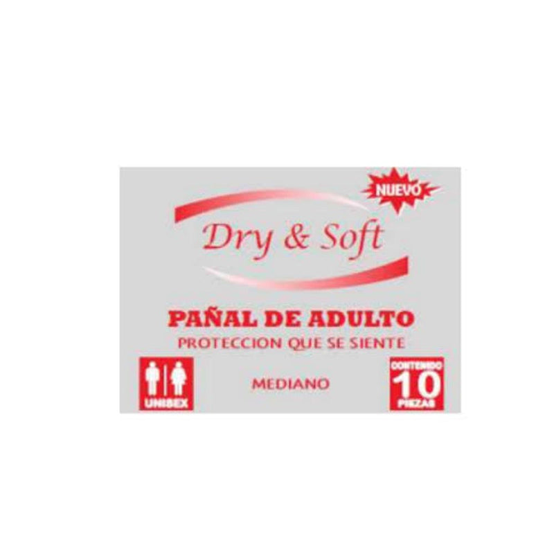 Pañal adulto dry&soft mediano tela con 10