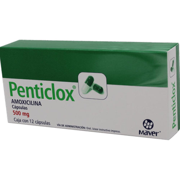 Amoxicilina 500 mg. capsulas con 12 (penticlox) *a