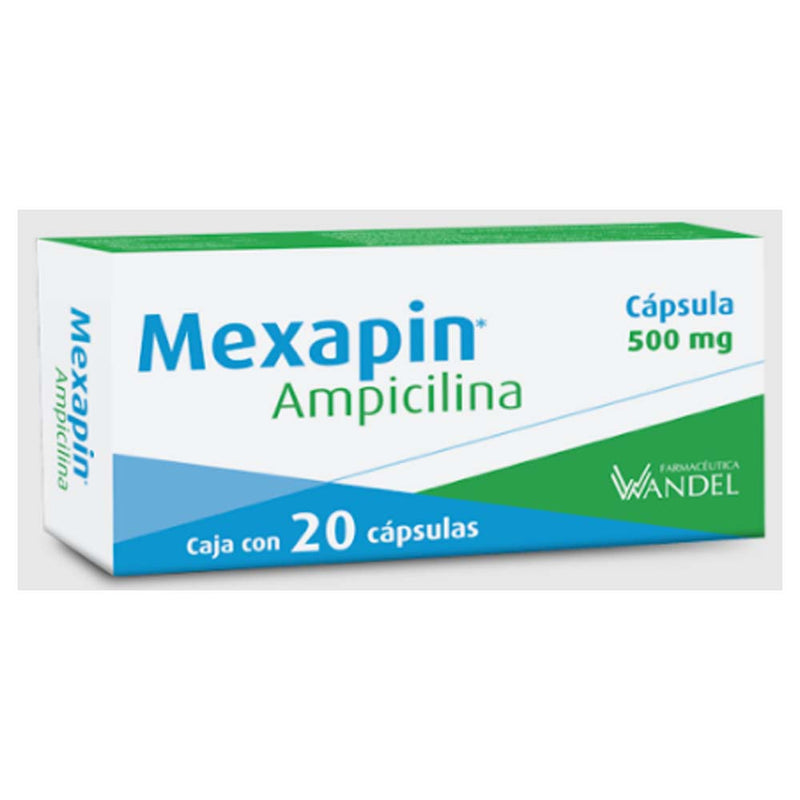 Ampolletasicilina 500 mg. tabletas con 20 (mexapin)