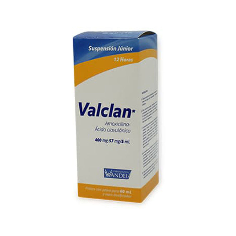 Amoxicilina-acido clavulanico 400 mg./57 mg./5 ml. suspension 60ml (valclan) *a