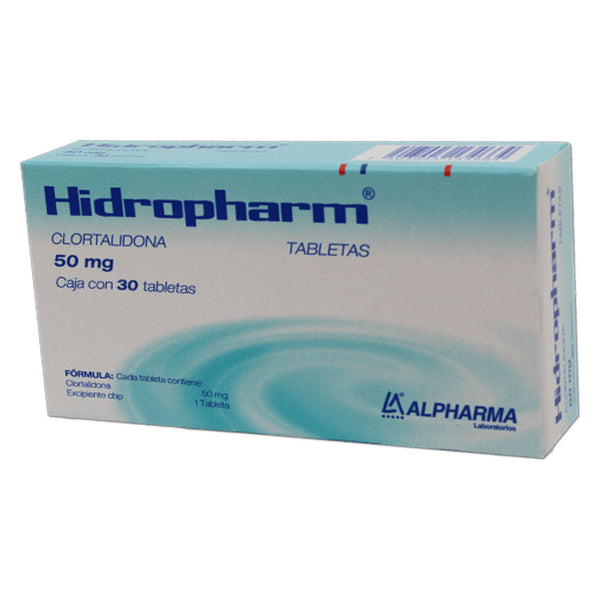 Clortalidona 50mg tabletas con 30 (hidropharm )