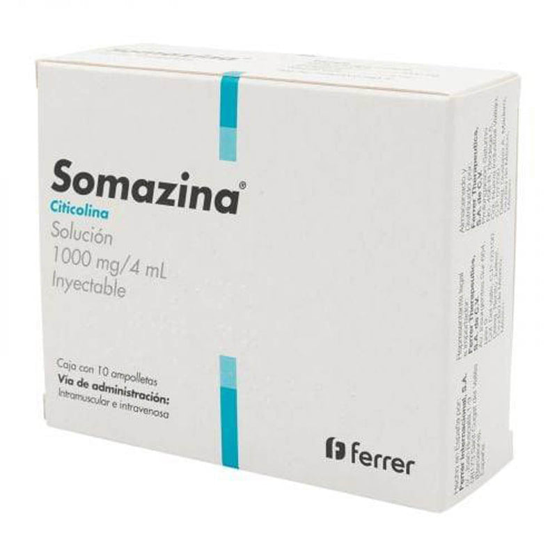 Somazina inyectables 1000mg 10 ampolletas 4ml