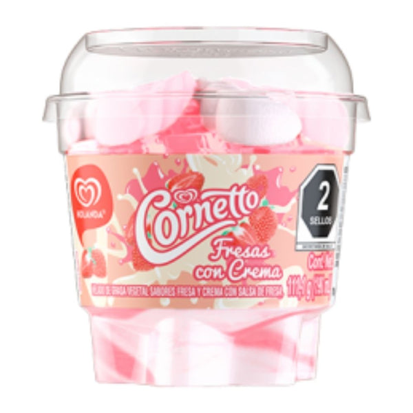 Holanda cornetto vaso fresas con crema 190 ml