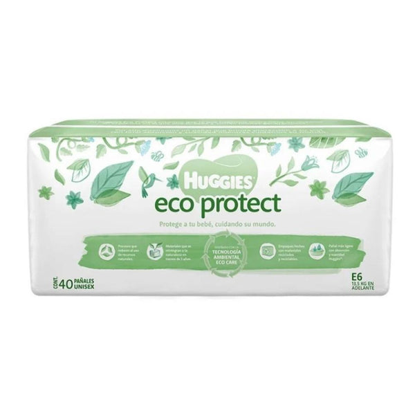 Pañal huggies eco protect unisex e6 40 piezas