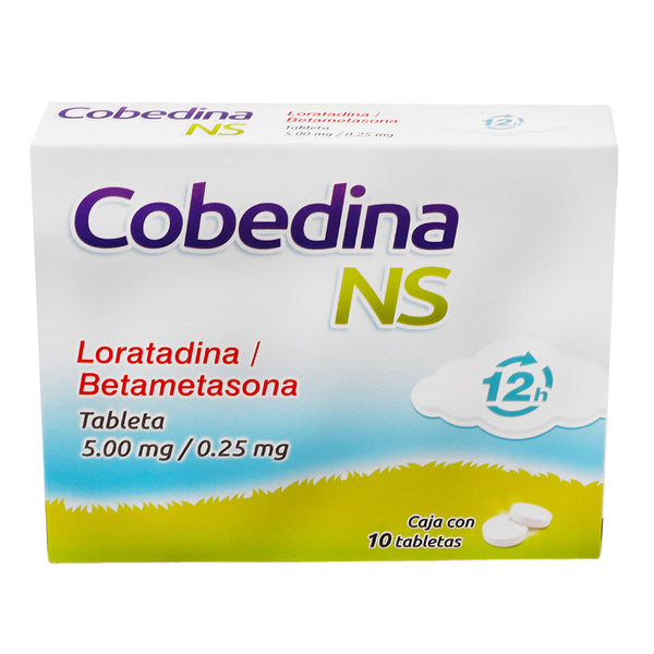 Loratadina-betametasona 5 mg./0.25 mg. tabletas con 10 (cobedina ns)