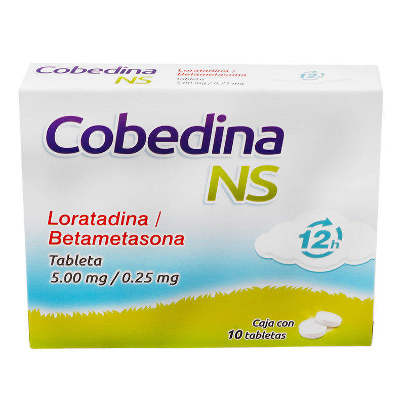 Loratadina-betametasona 5 mg./0.25 mg. tabletas con 10 (cobedina ns)