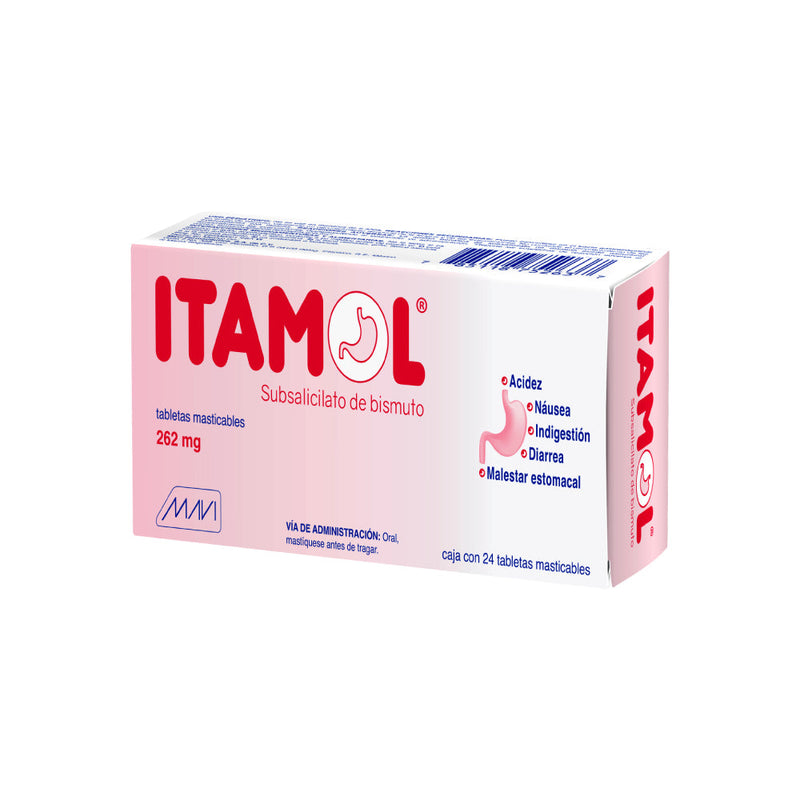 Subsalicilato de bismuto 262mg mast tabletas con 24 (itamol)