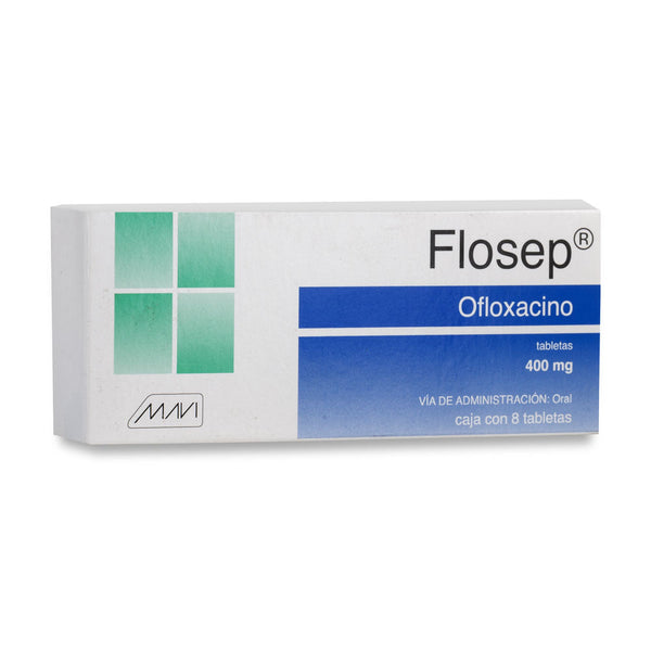 Ofloxacino 400 mg grageas con8 (flosep)