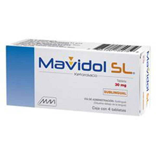 Ketorolaco 30mg subling tabletas con 4 (mavidol)