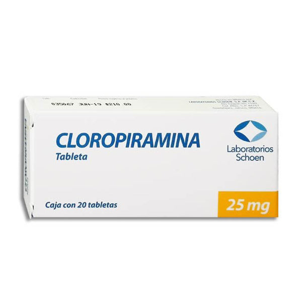 Cloropiramina 25 mg tabletas con 20 (schoen)